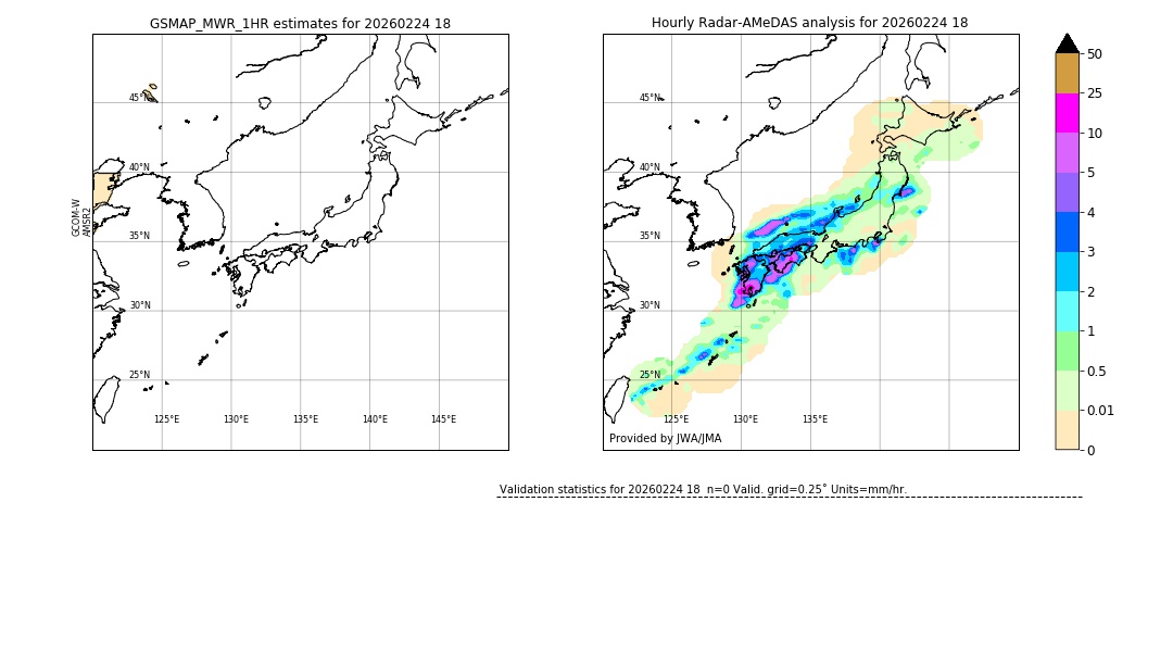 GSMaP MWR validation image. 2026/02/24 18