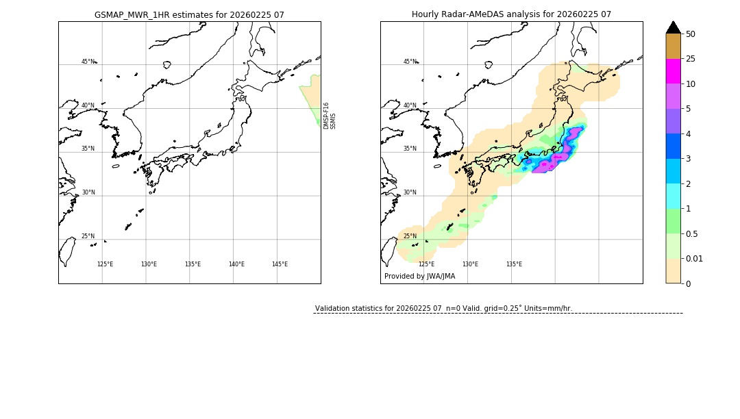 GSMaP MWR validation image. 2026/02/25 07