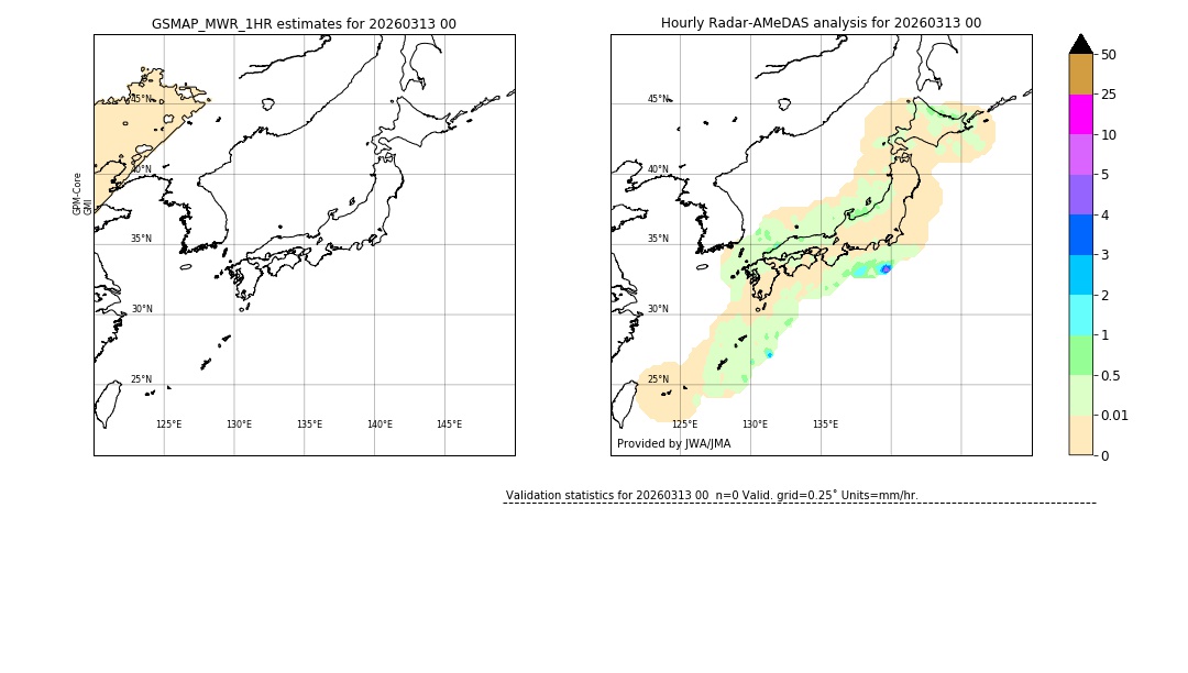 GSMaP MWR validation image. 2026/03/13 00