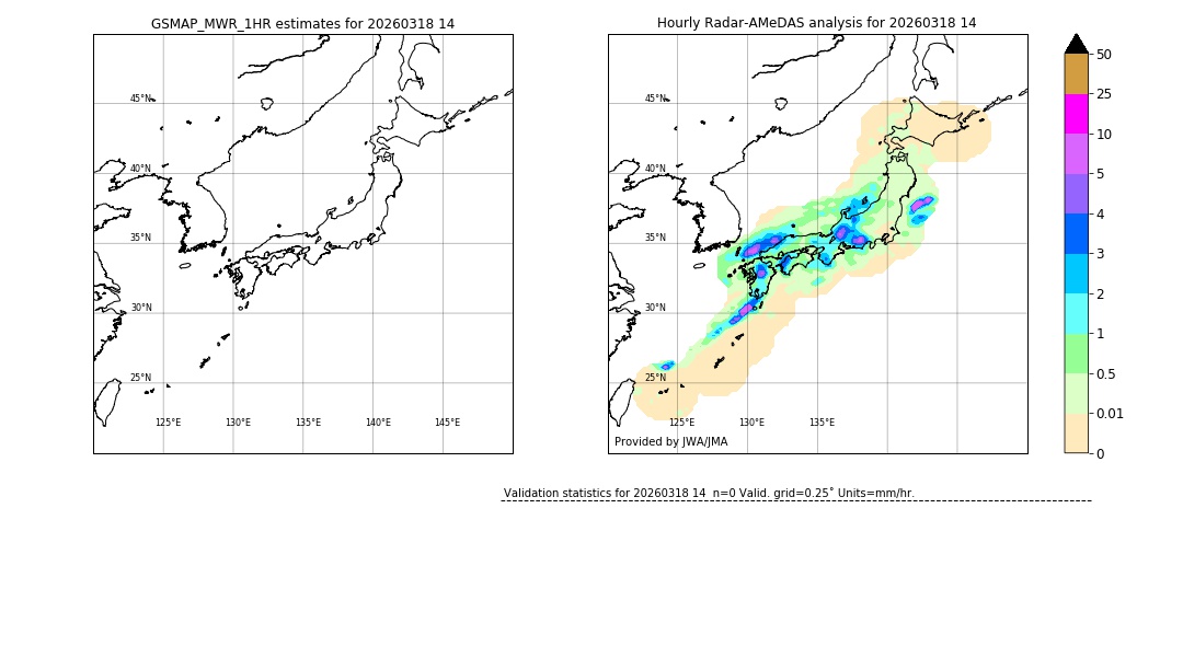 GSMaP MWR validation image. 2026/03/18 14