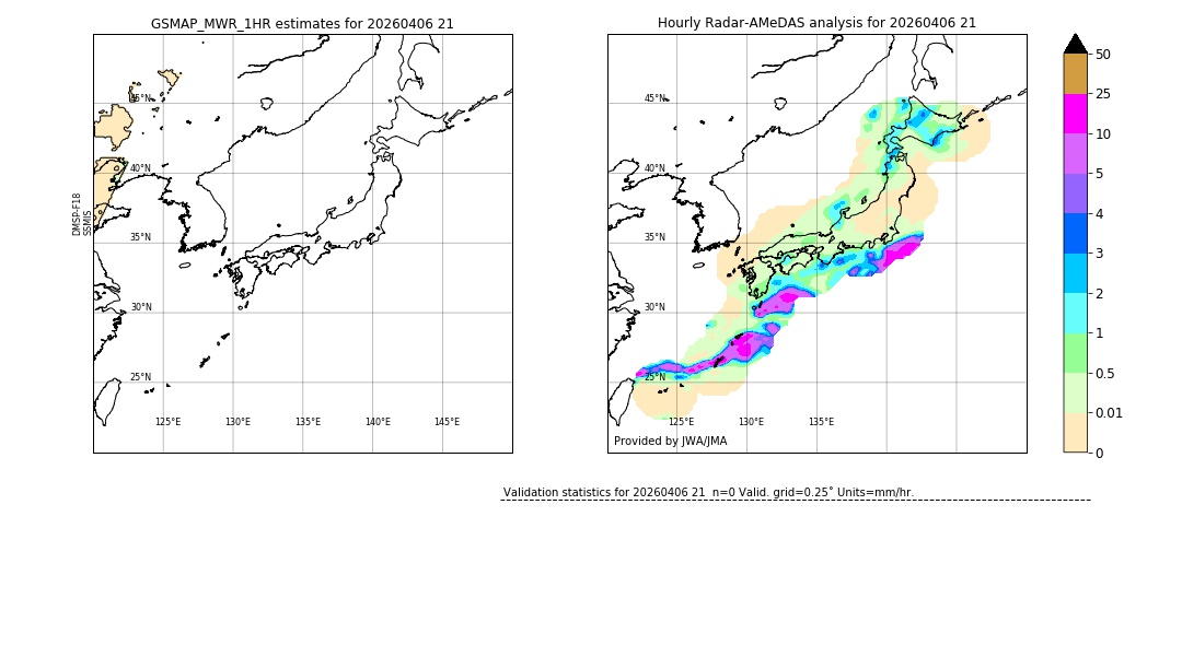 GSMaP MWR validation image. 2026/04/06 21