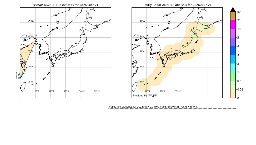 GSMaP MWR validation image. 2026/04/07 21