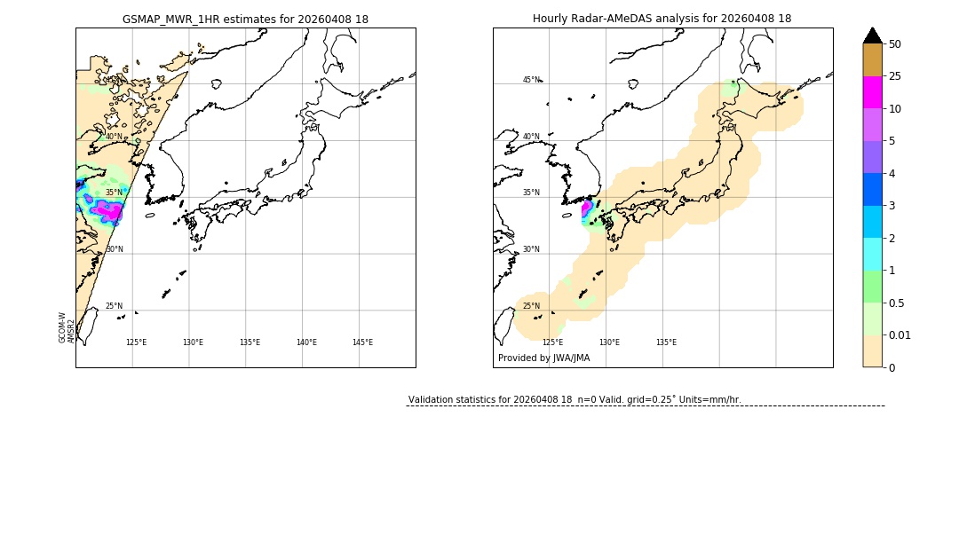 GSMaP MWR validation image. 2026/04/08 18