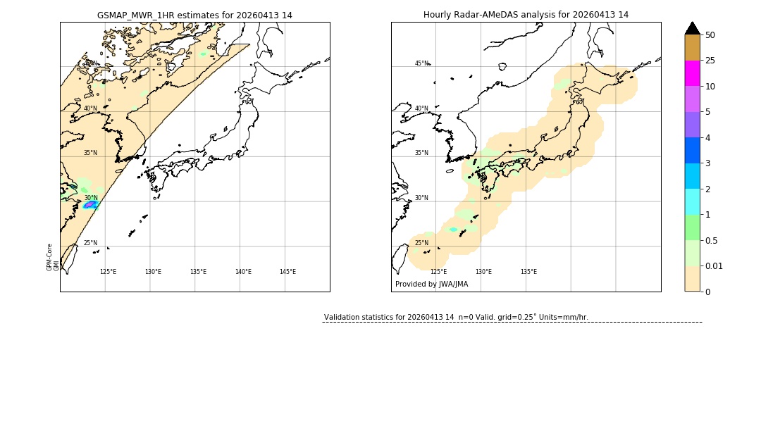 GSMaP MWR validation image. 2026/04/13 14