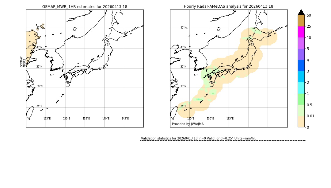 GSMaP MWR validation image. 2026/04/13 18