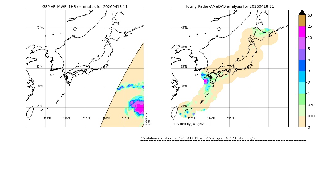 GSMaP MWR validation image. 2026/04/18 11