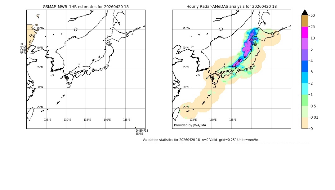 GSMaP MWR validation image. 2026/04/20 18