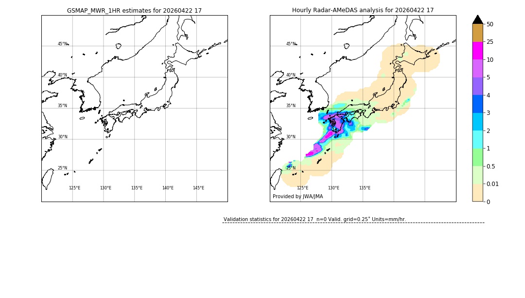 GSMaP MWR validation image. 2026/04/22 17