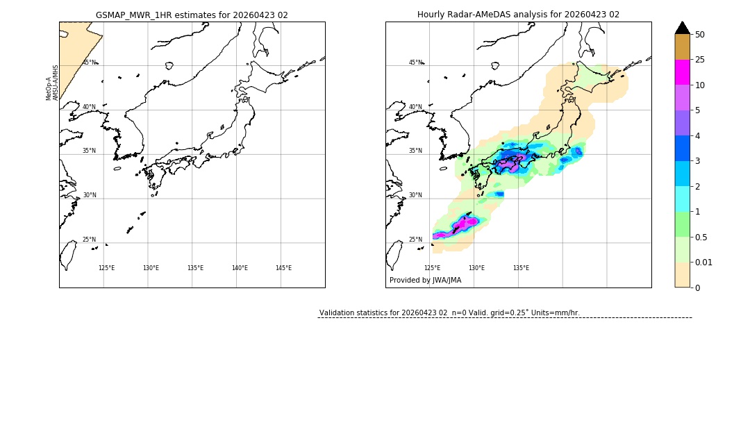 GSMaP MWR validation image. 2026/04/23 02