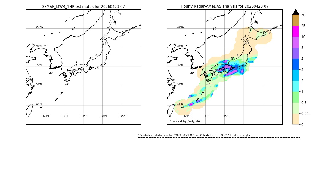 GSMaP MWR validation image. 2026/04/23 07
