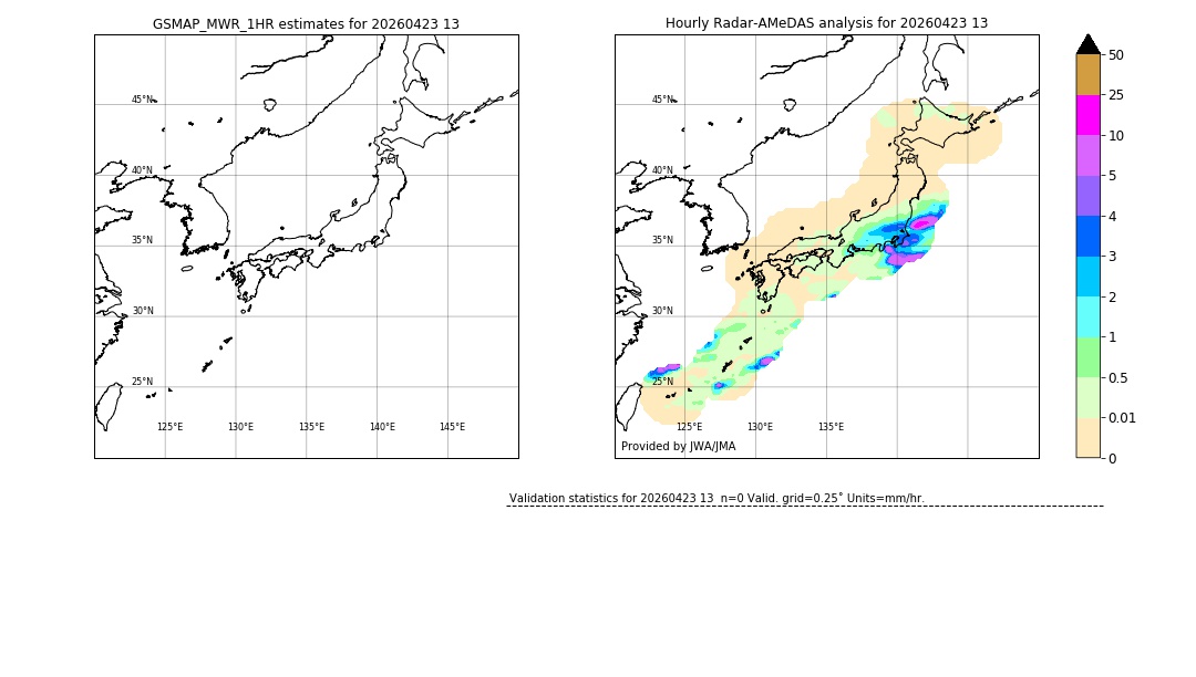 GSMaP MWR validation image. 2026/04/23 13