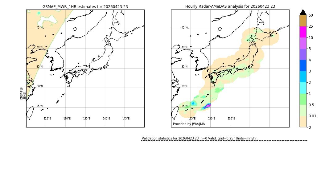 GSMaP MWR validation image. 2026/04/23 23