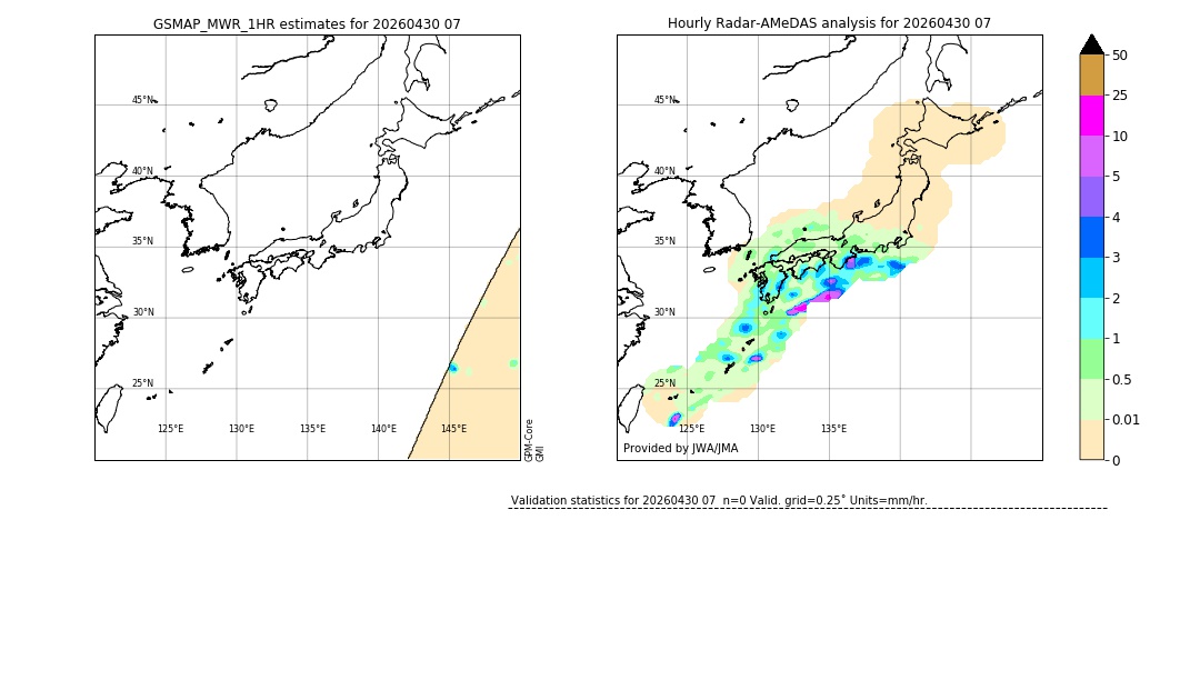 GSMaP MWR validation image. 2026/04/30 07