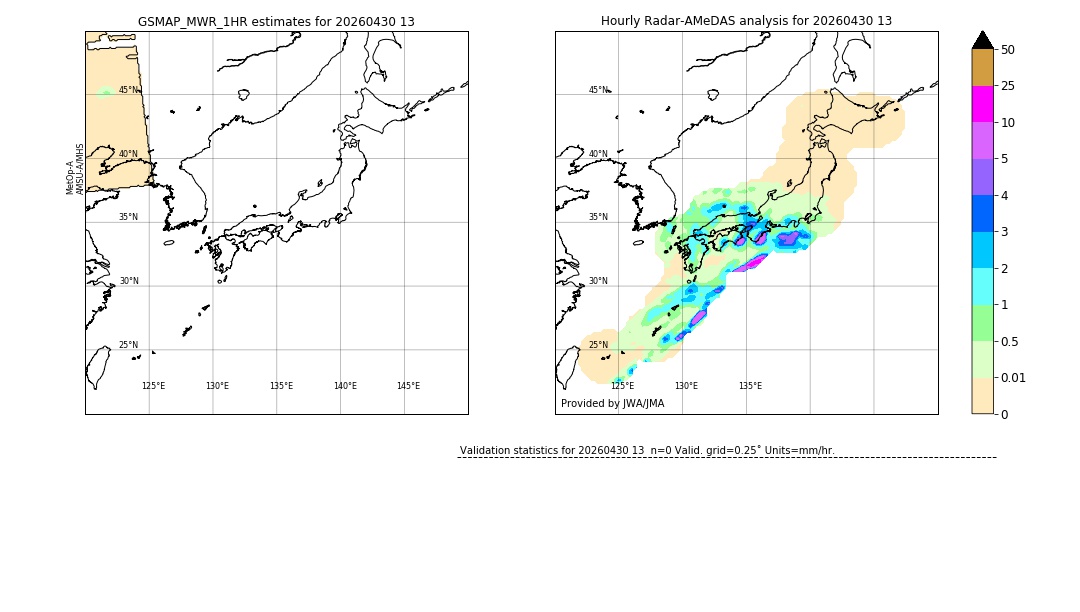 GSMaP MWR validation image. 2026/04/30 13