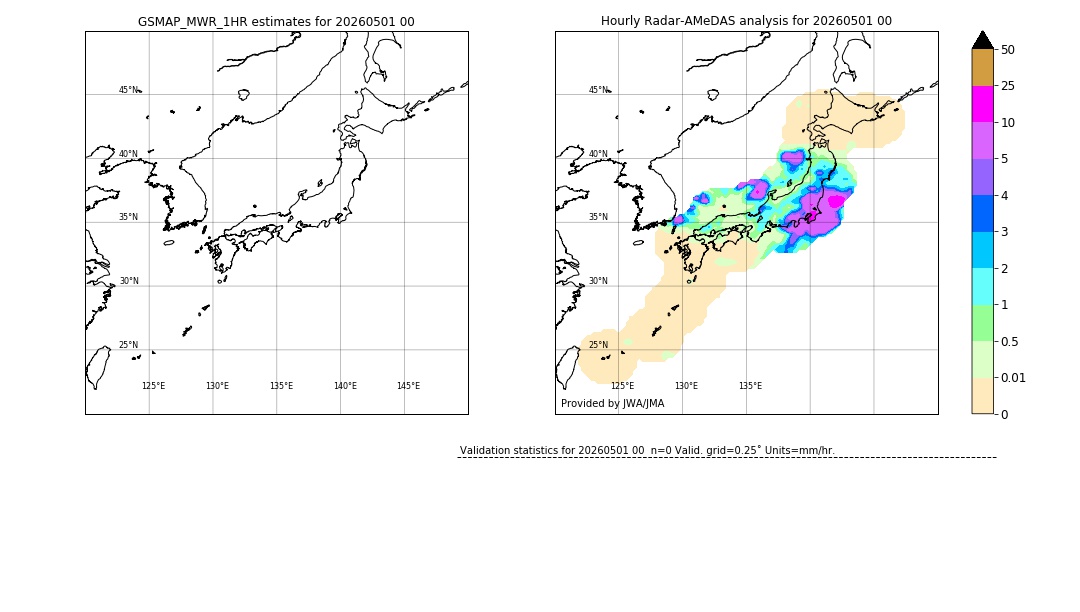 GSMaP MWR validation image. 2026/05/01 00