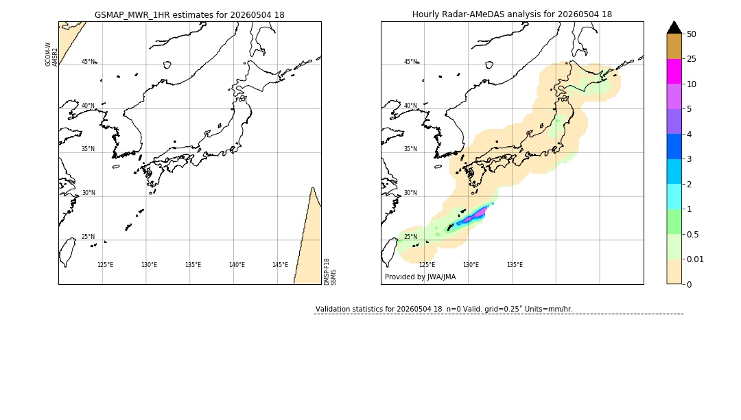 GSMaP MWR validation image. 2026/05/04 18