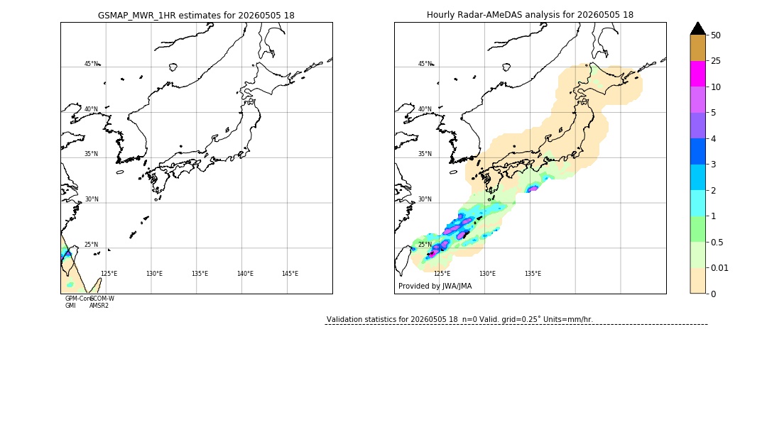 GSMaP MWR validation image. 2026/05/05 18