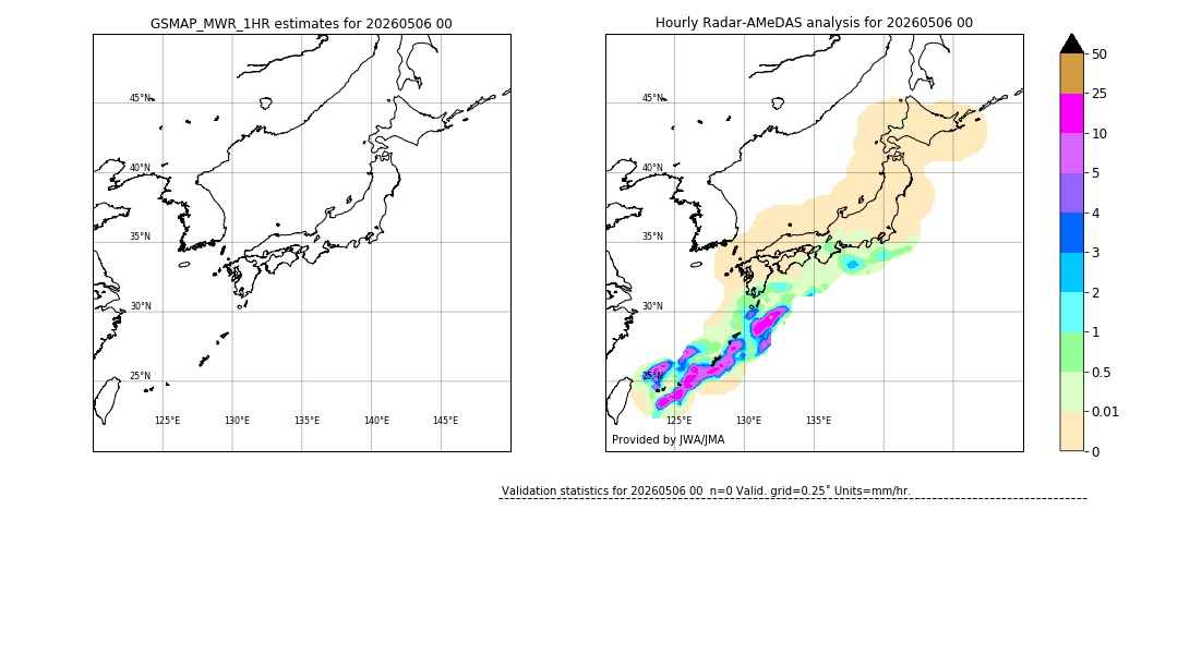 GSMaP MWR validation image. 2026/05/06 00