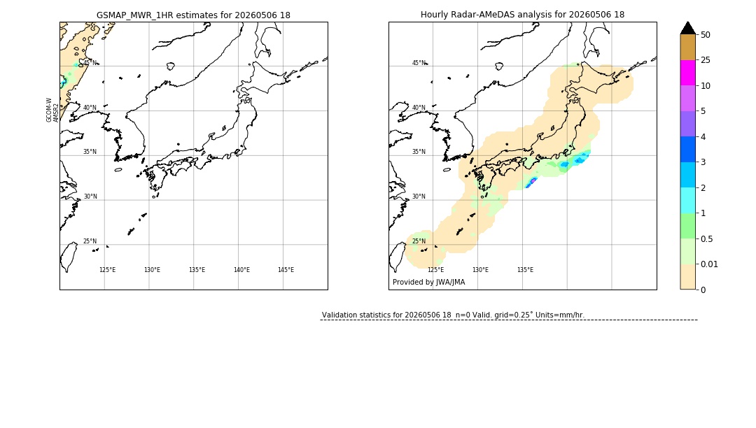 GSMaP MWR validation image. 2026/05/06 18