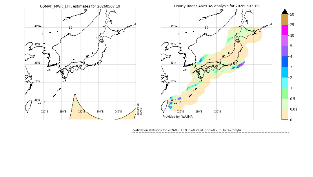 GSMaP MWR validation image. 2026/05/07 19