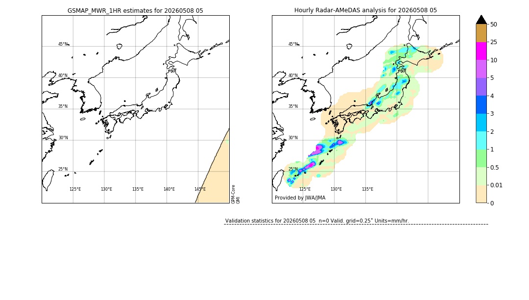 GSMaP MWR validation image. 2026/05/08 05