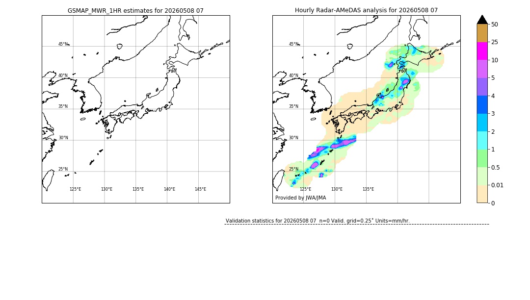 GSMaP MWR validation image. 2026/05/08 07