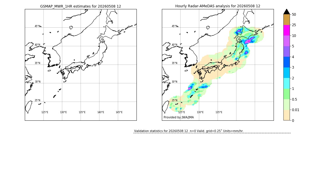 GSMaP MWR validation image. 2026/05/08 12
