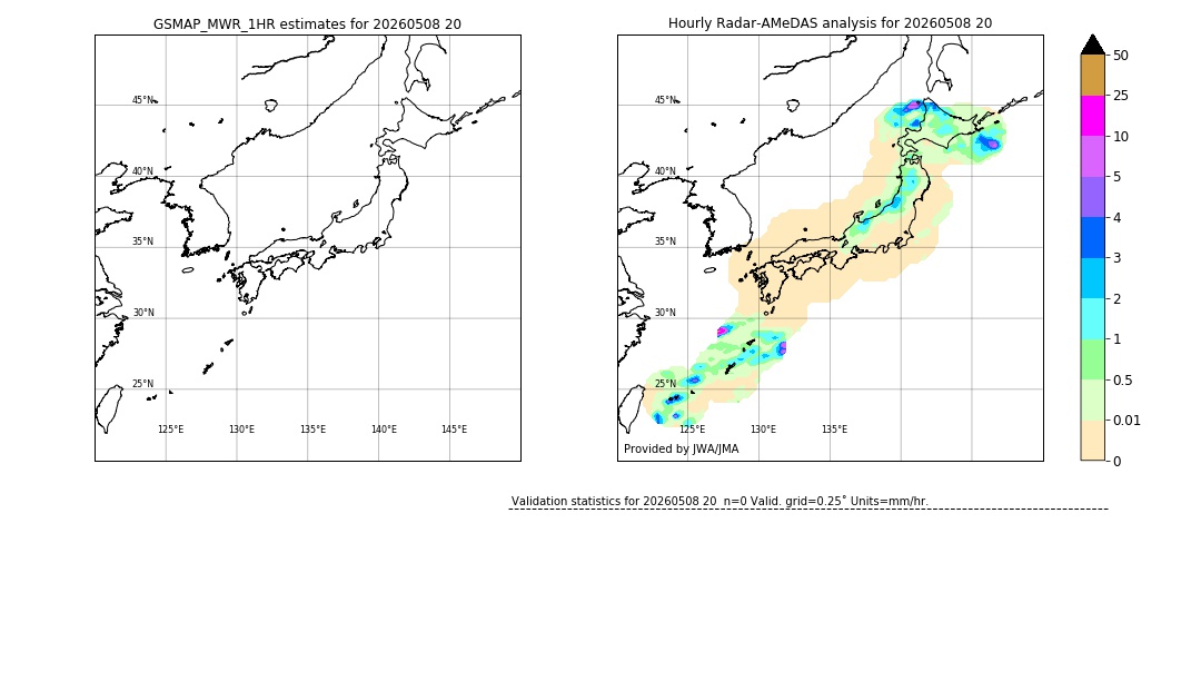 GSMaP MWR validation image. 2026/05/08 20