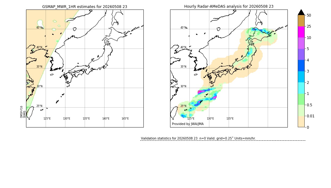GSMaP MWR validation image. 2026/05/08 23