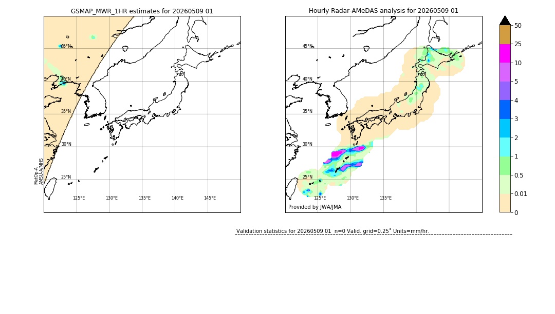 GSMaP MWR validation image. 2026/05/09 01