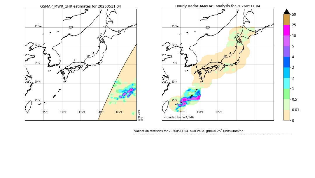 GSMaP MWR validation image. 2026/05/11 04