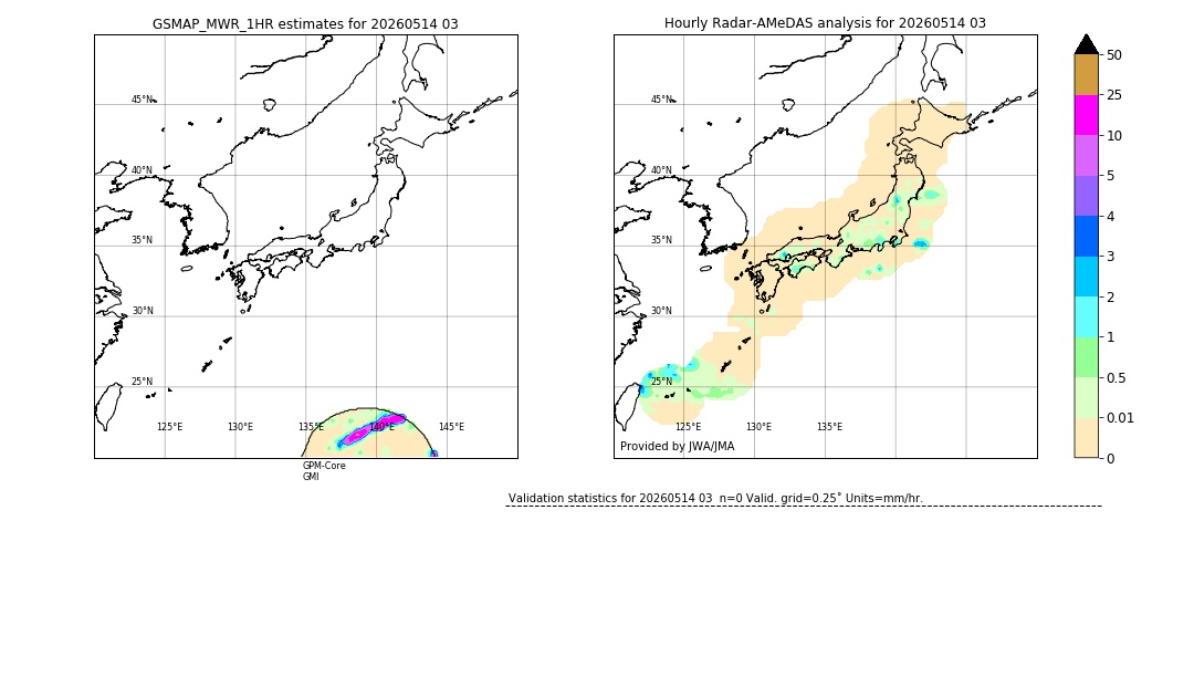 GSMaP MWR validation image. 2026/05/14 03