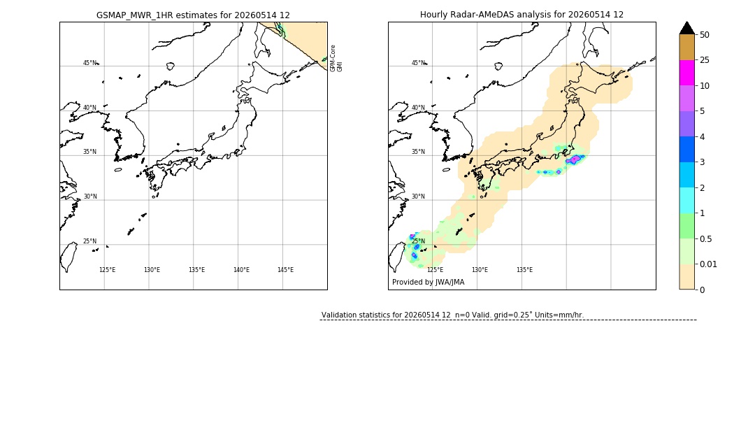 GSMaP MWR validation image. 2026/05/14 12