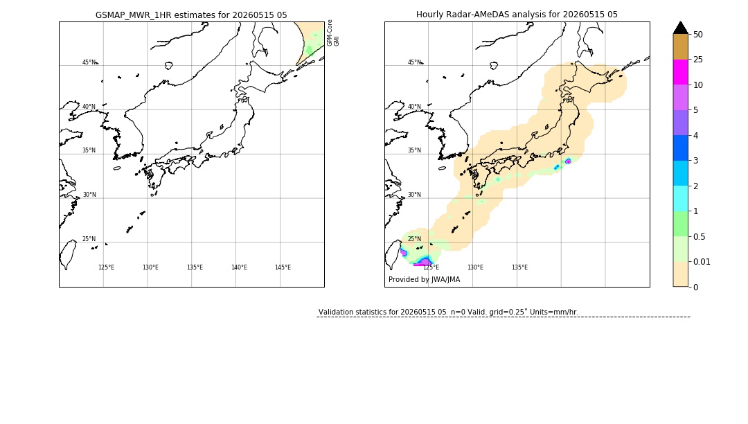 GSMaP MWR validation image. 2026/05/15 05