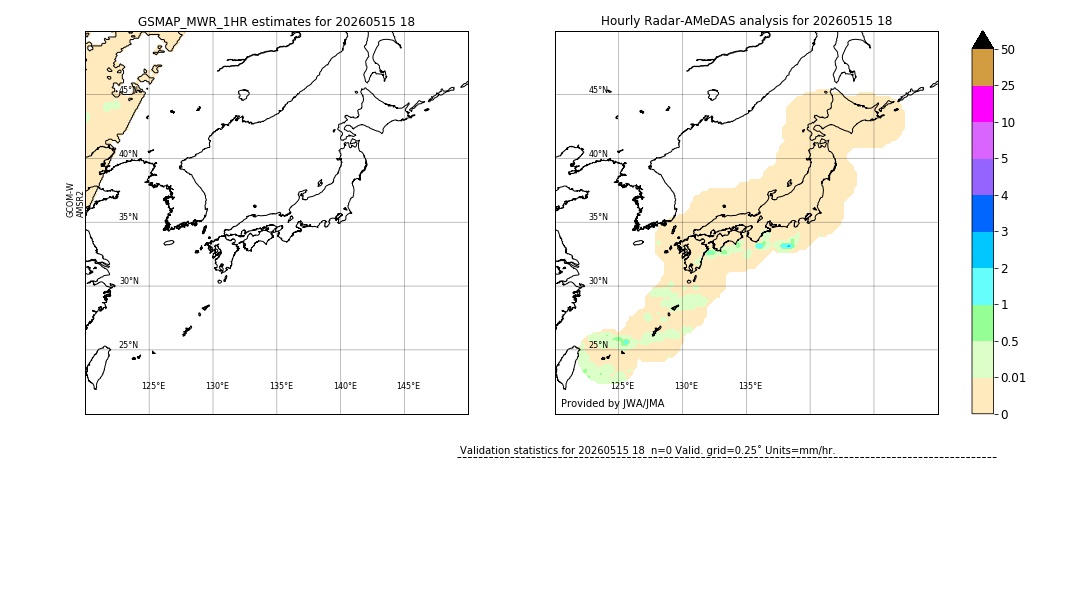GSMaP MWR validation image. 2026/05/15 18