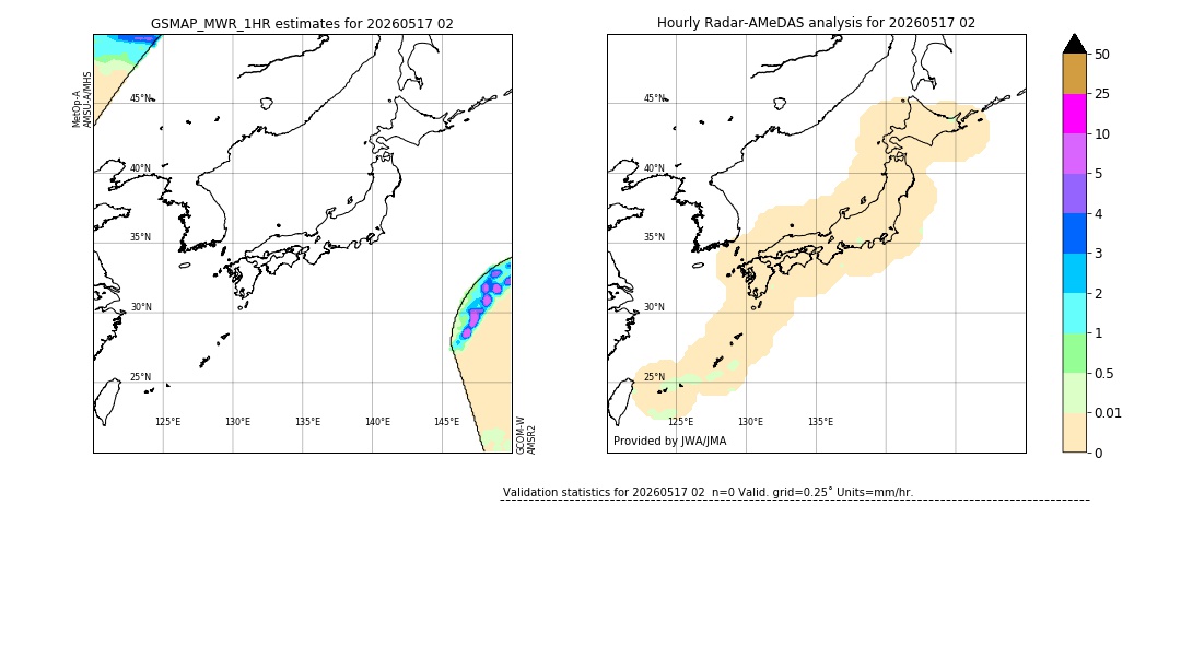 GSMaP MWR validation image. 2026/05/17 02