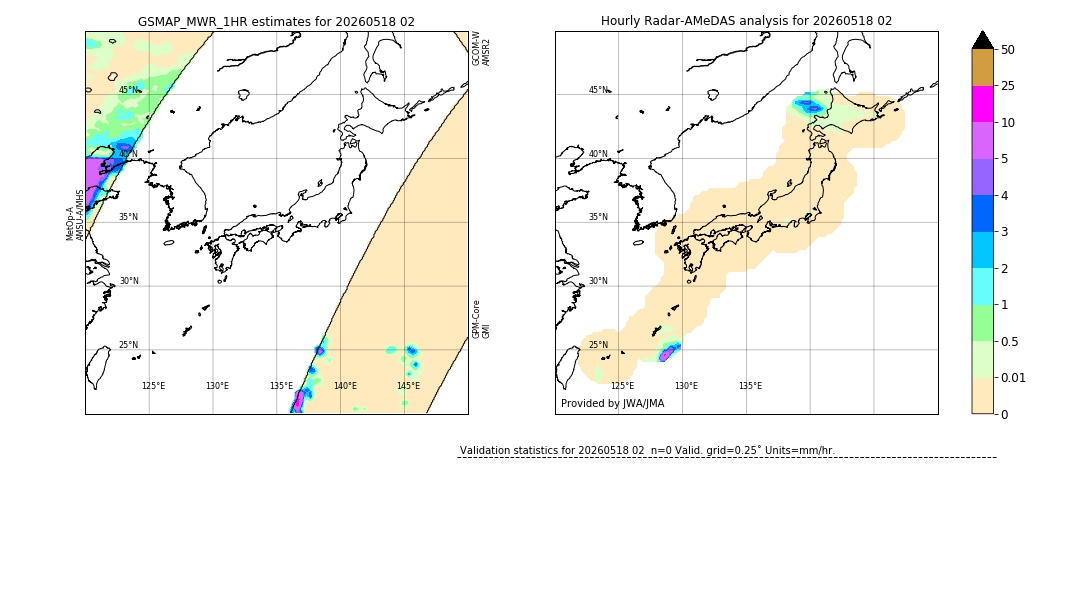 GSMaP MWR validation image. 2026/05/18 02