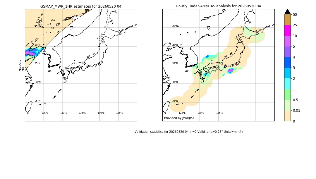 GSMaP MWR validation image. 2026/05/20 04