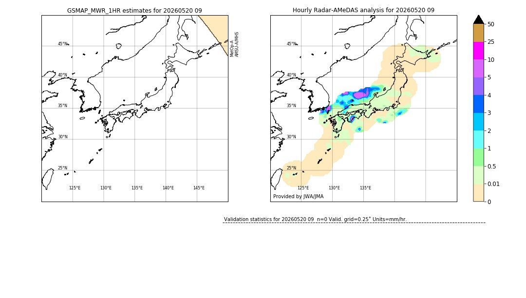 GSMaP MWR validation image. 2026/05/20 09