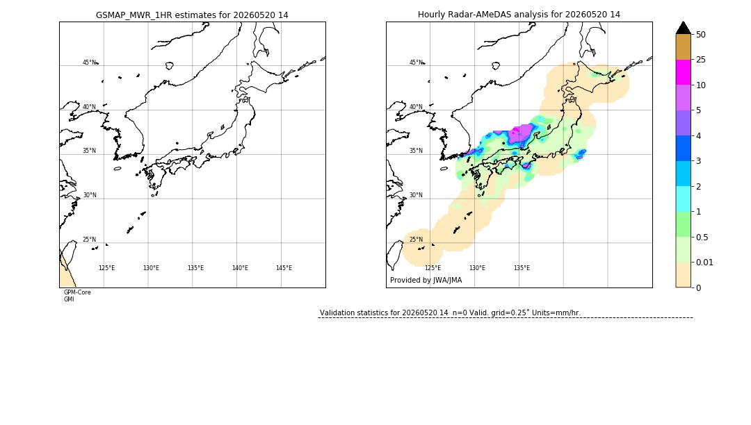 GSMaP MWR validation image. 2026/05/20 14