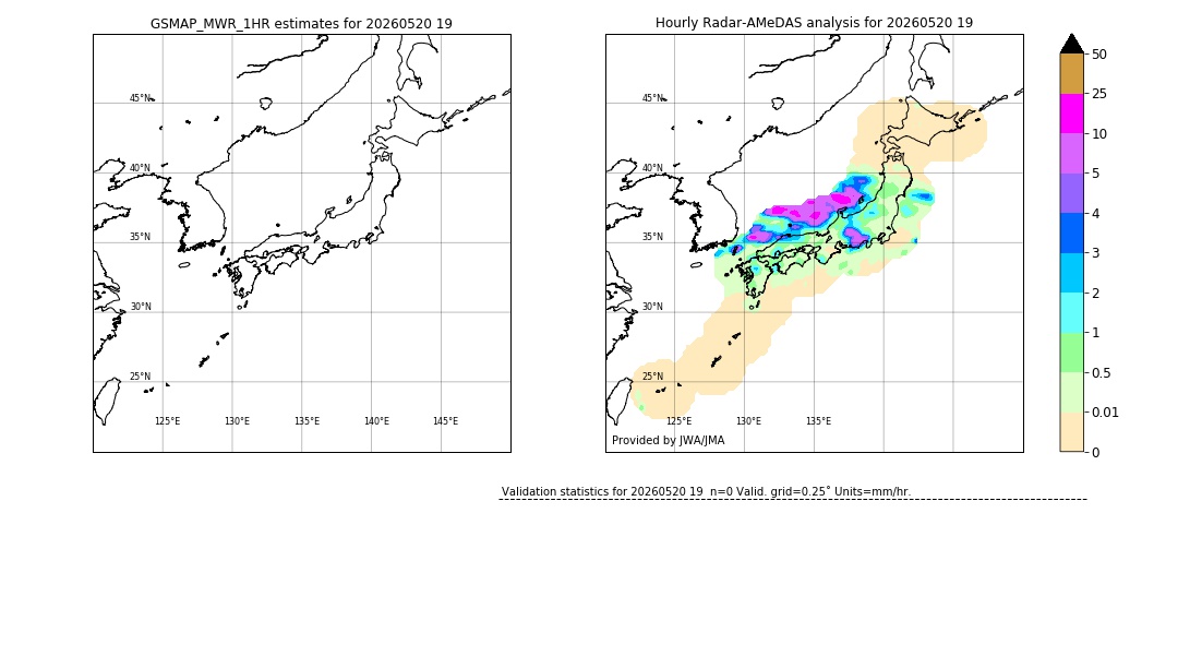 GSMaP MWR validation image. 2026/05/20 19