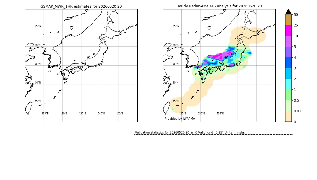 GSMaP MWR validation image. 2026/05/20 20