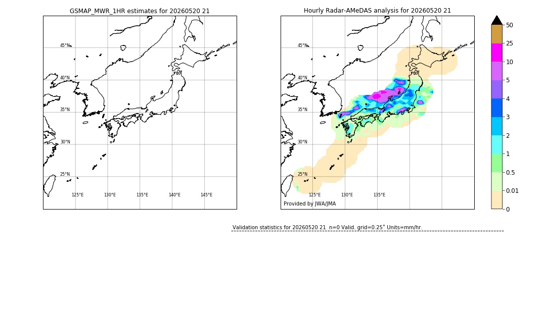GSMaP MWR validation image. 2026/05/20 21