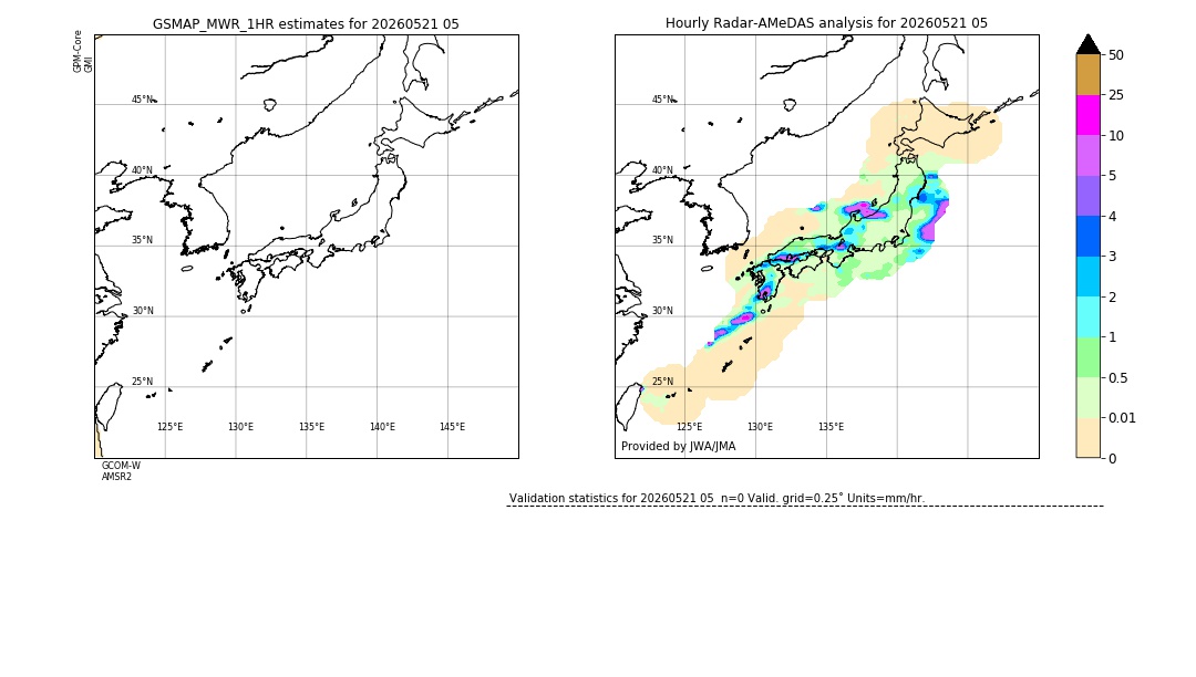GSMaP MWR validation image. 2026/05/21 05