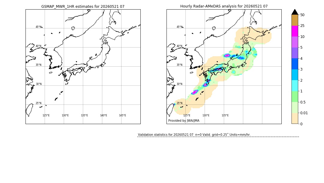 GSMaP MWR validation image. 2026/05/21 07