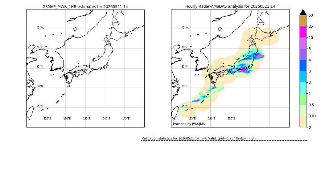 GSMaP MWR validation image. 2026/05/21 14