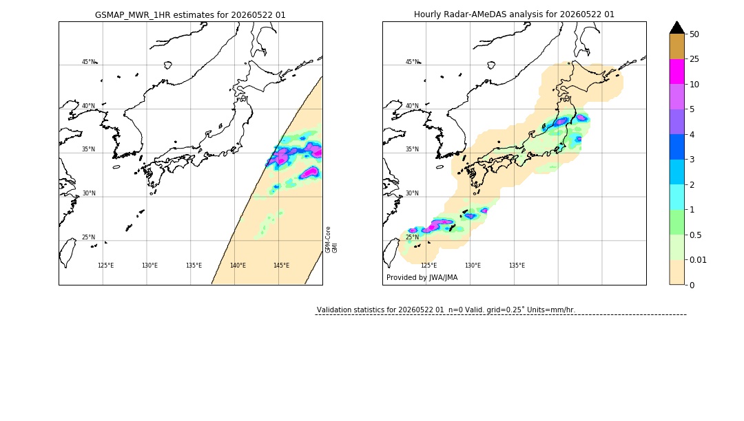 GSMaP MWR validation image. 2026/05/22 01