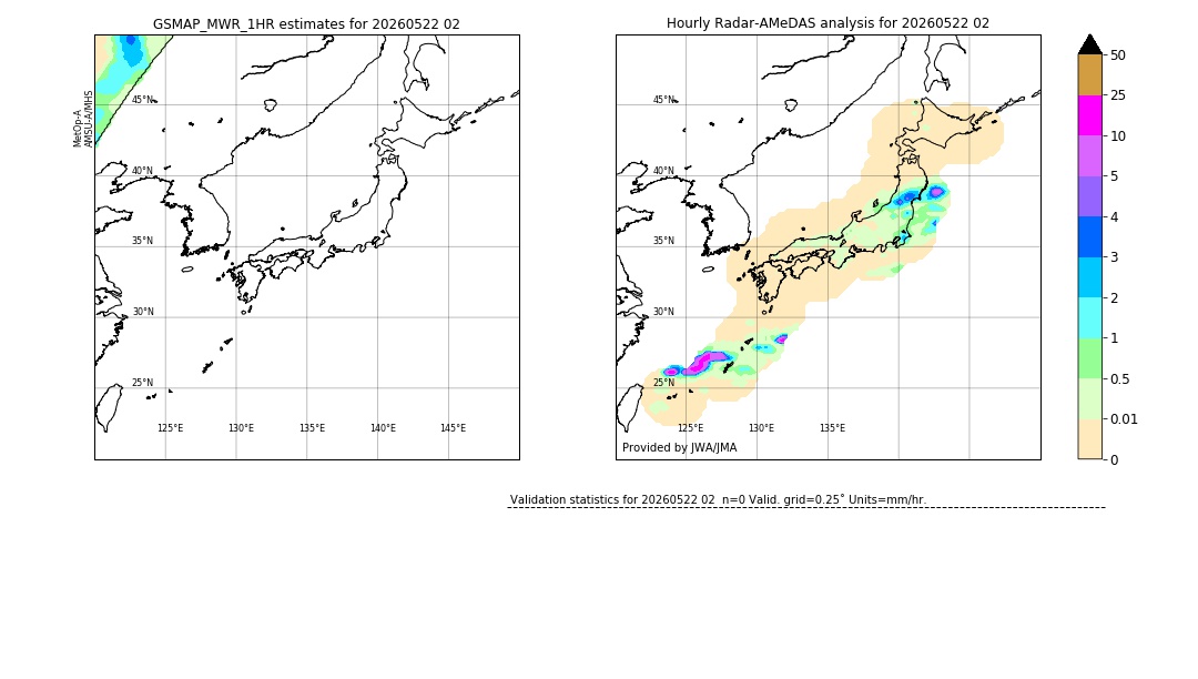 GSMaP MWR validation image. 2026/05/22 02