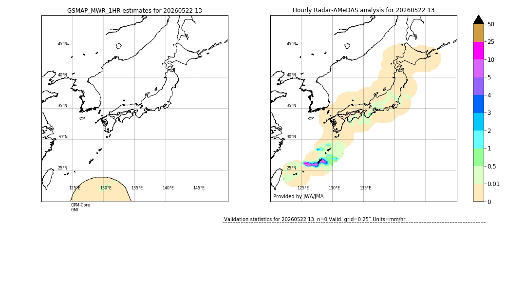 GSMaP MWR validation image. 2026/05/22 13