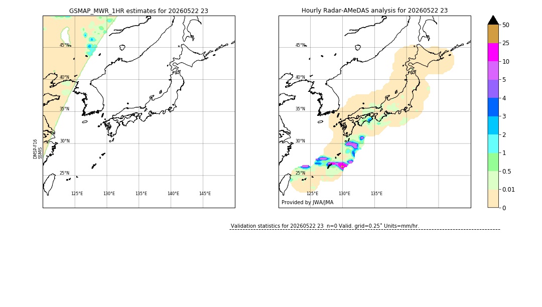 GSMaP MWR validation image. 2026/05/22 23